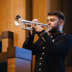 Person playing a trumpet