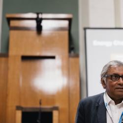 Person giving a presentation in an auditorium
