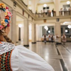 Person in a building hall