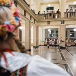 Person in a building hall