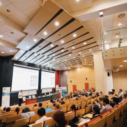 People listening to a presentation