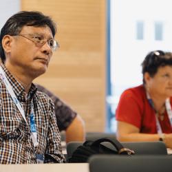 People listening to a presentation