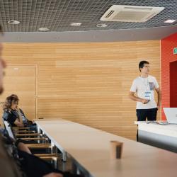 Person giving a presentation