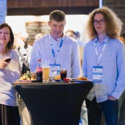 People talking at a table