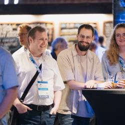 People talking at a table