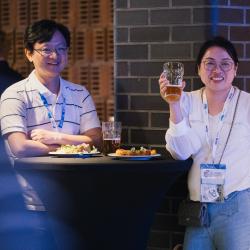 People talking at a table