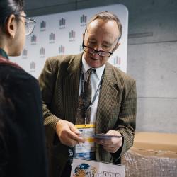People giving and receiving gifts
