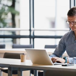 Person working on a computer
