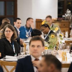 People sitting at the tables