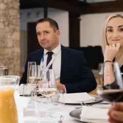 People sitting at the tables