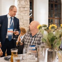 People talking at a table
